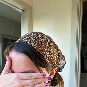 Silk Leopard Headscarf Vintage Y2K 90s